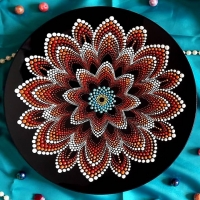 خرید، قیمت و مشخصات بشقاب شیشه ایی نقطه کوبی دیوارکوب ماندلا قابل شستشو و با مواد درجه 1 | هنرظریف