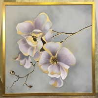 خرید، قیمت و مشخصات تابلو گل یخی بنفش نقاشی شده بدون قاب( قاب در صورت سفارش مشتری) | هنرظریف