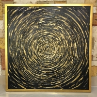 خرید، قیمت و مشخصات تابلو سیاهچاله مزین شده با ورق طلا، کارشده به صورت برجسته و با کیفیت بالا | هنرظریف