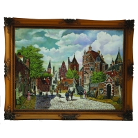 خرید، قیمت و مشخصات تابلو نقاشی رنگ روغن طرح دهکده با کیفیت ماندگاری بسیار بالا | هنرظریف