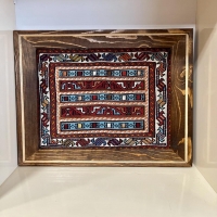 خرید، قیمت و مشخصات تابلو گلیمی دستباف سیرجان جنس پشم کرک مرینوس با رنگ طبیعی | هنرظریف