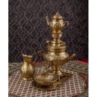 خرید، قیمت و مشخصات سرویس سماور زغالی برنجی 2 لیتری با روکش نانو، زیر قیمت بازار - هنرظریف