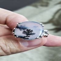 مشخصات، خرید و قیمت انگشتر نقره اصل مدل چهار چنگ مزین به نگین شجر - هنرظریف