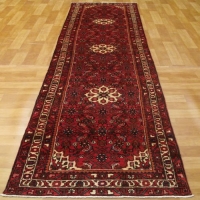 خرید آنلاین، رش دستباف موسي خان بلاغي طرح ۳ ترنج سایز كناره رنگ زمینه لاكي رنگ حاشیه كرم کد ۴۰۰۰۴ | هنرظریف