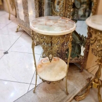 خرید، قیمت و مشخصات میز تلفن برنزی، طرح گل رز، با ورق ضخیم و با کیفیت بالا، زیبا و شیک، مناسب منزل و محل کار | هنرظریف