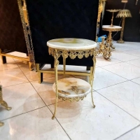 خرید، قیمت و مشخصات میز تلفن برنزی، مدل گل رز سنگ خور بسیار زیبا و شیک، برنز درجه 1، با ضمانت کیفیت کالا | هنرظریف