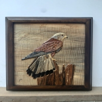 خرید، قیمت و مشخصات تابلو معرق منبت کیلر و سیلر پرنده شکاری شاهین زیبا | هنرظریف