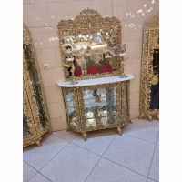 خرید، قیمت و مشخصات بوفه و آیینه خوش ساخت با طرح جدید ساخته شده از ورق ضخیم با روکش برنز محصول اصفهان | هنرظریف