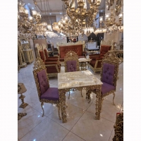 خرید قیمت و مشخصات میز نهارخوری ۴ نفره رنگ ثابت با کیفیت اعلاء و روکش برنز، ورق ضخیم و درجه یک و ماندگار، محصول اصفهان | هنرظریف