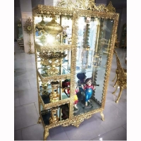 خرید، قیمت و مشخصات بوفه ۴ طبقه تاجدار با کیفیت عالی و بسیار جادار و رنگ ثابت و ماندگار با روکش برنز | هنرظریف