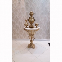 خرید آنلاین میز خاطره پایخ برگی شش ضلعی قطر 50، رنگ ثابت با 5 سال ضمانت آبکاری - هنرظریف