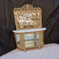 خرید، قیمت و مشخصات آینه و کنسول برنزی مدل گل سرخ، طرح جدید، با کیفیت درجه 1 و رنگ ثابت و ماندگار، زیر قیمت بازار - هنرظریف