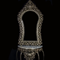 خرید، قیمت و مشخصات سرویس آینه کنسول لوتوس طرح رویال گل آفتابگردان، بدنه برنزی - هنرظریف
