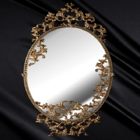 خرید، قیمت و مشخصات آینه گرد دیواری با طراحی شیک و آنتیک و بدنه آلیاژ با دوام و دارای ضمانت - هنرظریف