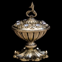خرید، قیمت و مشخصات قندان پایه کوتاه بدنه آلیاژ و رنگ طلایی طراحی شیک و شکیل - هنرظریف