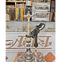 خرید، قیمت و مشخصات قلیان کامل برنجی یکمرتبه شمش، شیشه تخت تراش مدل گل و مرغ  ارزان و باکیفیت _ هنرظریف
