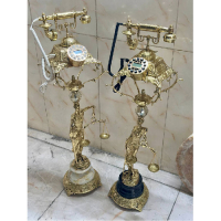 خرید، قیمت و مشخصات تلفن ایستاده برنزی مدل عدالت پایه سنگی، شیک و مدرن_ هنرظریف