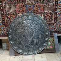 خرید، قیمت و مشخصات سینی قلمزنی دست قل دار مسی | هنرظریف