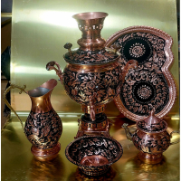 سماور مسی ۴ لیتری الماس تراش مشکی نانو