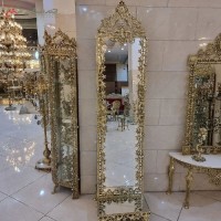خرید، قیمت و مشخصات آینه قدی تمام برنزی مدل بادمجانی با بدنه ی پر کار و طراحی شیک مناسب، زیر قیمت بازار | هنرظریف