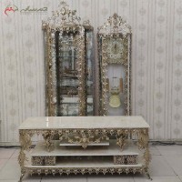 خرید آنلاین، سرویس 3 پارچه جهیزیه برنزی، میز تلویزیون طاووس دار، طرح گل آفتابگردان با ضمانت ثبات رنگ، زیر قیمت بازار | هنرظریف