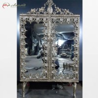 خرید آنلاین، جا کفشی  برنزی دو درب تاج و آینه دار کیفیت اعلاء رنگ، بی نظیر، زیر قیمت بازار | هنرظریف