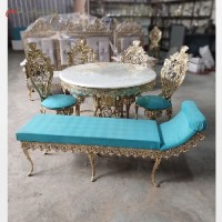خرید آنلاین، میز ناهار خوری برنزی، دسته دار مدل سلطنتی با کاناپه، پارچه اعلاء، زیر قیمت بازار | هنرظریف