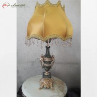 خرید آنلاین، آباژور برنزی مدل سلطنتی با سنگ یشمی و آبکاری شده در دو رنگ نقره ای و فورتیک با ضمانت، به قیمت تولیدی | هنرظریف
