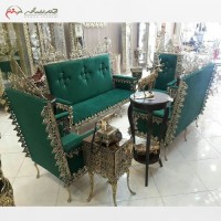 خرید آنلاین،مبلمان برنزی مدل تسمه قناری،کار شده و شکیل، با تنوع رنگ پارچه دلخواه مشتری، با قیمت مناسب | هنرظریف