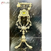 خرید آنلاین، تلفن برنزی ایستاده سلطنتی با ستونی در طرح ماهی، طلایی رنگ، بسیار پر کار و شکیل، با قیمت عالی | هنرظریف