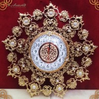 خرید آنلاین، ساعت دیواری برنجی مدل آفتابگردان و رنگ ثابت با ضمانت با صفحه سفید، زیر قیمت بازار | هنرظریف