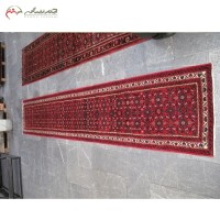 خرید آنلاین،  کناره دستبافت همدان کد 39076 طرح سراسر زمینه لاکی و حاشیه کرم، تراکم بالا با ضمانت، با قمیت مناسب | هنرظریف