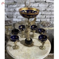 خرید آنلاین، سرویس پذیرایی برنزی با پایه ی سنگی 7 پارچه در طرح فرشته بالدار، کیفیت اعلاء و ظرافت ساخت، با قیمت عالی | هنرظریف