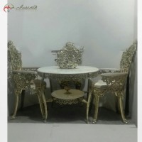 خرید آنلاین، میز ناهار خوری برنزی 4 نفره با رنگ بندی پارچه به سلیقه مشتری، با کیفیت اعلاء، به قیمت مناسب | هنرظریف