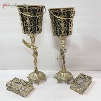 خرید آنلاین، سطل و جا دستمال کاغذی از جنس برنز4 گوش طرح بانو و فرشته بالدار و پایه دار، ثبات رنگ، زیر قیمت بازار | هنرظریف