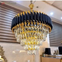 خرید، قیمت و مشخصات لوستر برنزی کریستالی 14 شاخه با طراحی بسیار شیک و خاص و بدنه ی آبکاری شده با ضمانت، زیر قیمت بازار | هنرظریف