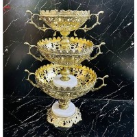 خرید آنلاین، میوه خوری برنزی سه طبقه، با طرح پایه های سنگی درجه یک، فوق العاده شیک و مدرن، زیر قیمت بازار | هنرظریف