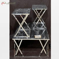 خرید آنلاین، جلو مبلی ( میز عسلی )  از جنس برنز با طراحی شکیل و زیبا با ضمانت و رنگ خاص، سه تکه، به قیمت تولیدی | هنرظریف