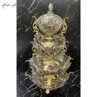 خرید آنلاین، جا دستمال کاغذی برنزی گل رز و سطل پایه دار توری، طلایی رنگ، پر کار و شکیل، زیر قیمت بازار | هنرظریف