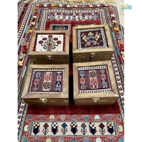 خرید، قیمت و مشخصات جعبه جواهرات گلیمی جنس چوب روس و پشم کرک مرینوس با کیفیت و رنگ طبیعی | هنرظریف