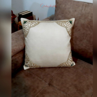 خرید و قیمت کاور کوسن سنگ دوزی روی پارچه مخمل قابل شستشو 40 سانتی - هنرظریف