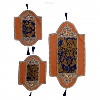 خرید، ست سه تکه رومیزی سنگ دوزی  B-13 با پارچه مخمل  با کیفیت بالا و درجه 1 | هنرظریف