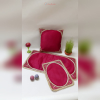 خرید، ست سه تکه رومیزی سنگ دوزی  B-13 با پارچه مخمل  با کیفیت بالا و درجه 1 | هنرظریف